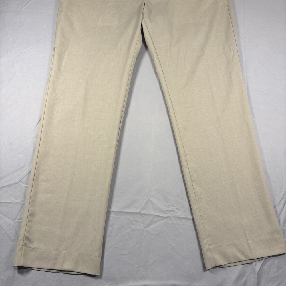 Tommy Bahama Mens 38x34 100% Wool Dress Pants Tan Khaki Flat Front Straight Leg - Picture 4 of 12